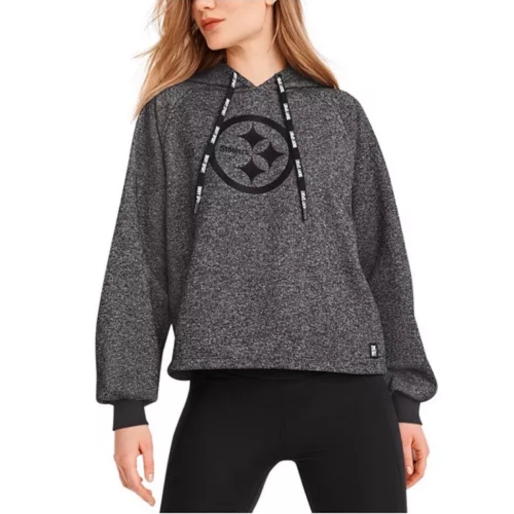 DKNY Sport Pittsburgh Steelers Dolman Raglan Pullover Hoodie XL Sportswear